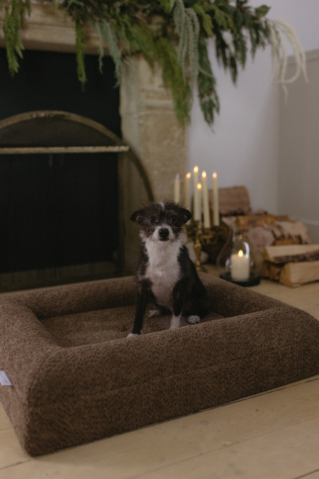 Brown Bouclé Dog Bed - (Size Extra Small / Small)