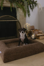 Brown Bouclé Dog Bed - (Size Extra Small / Small)