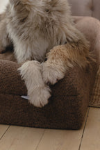 Brown Bouclé Dog Bed - (Size Medium / Large)