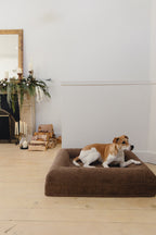Brown Bouclé Dog Bed - (Size Small / Medium)