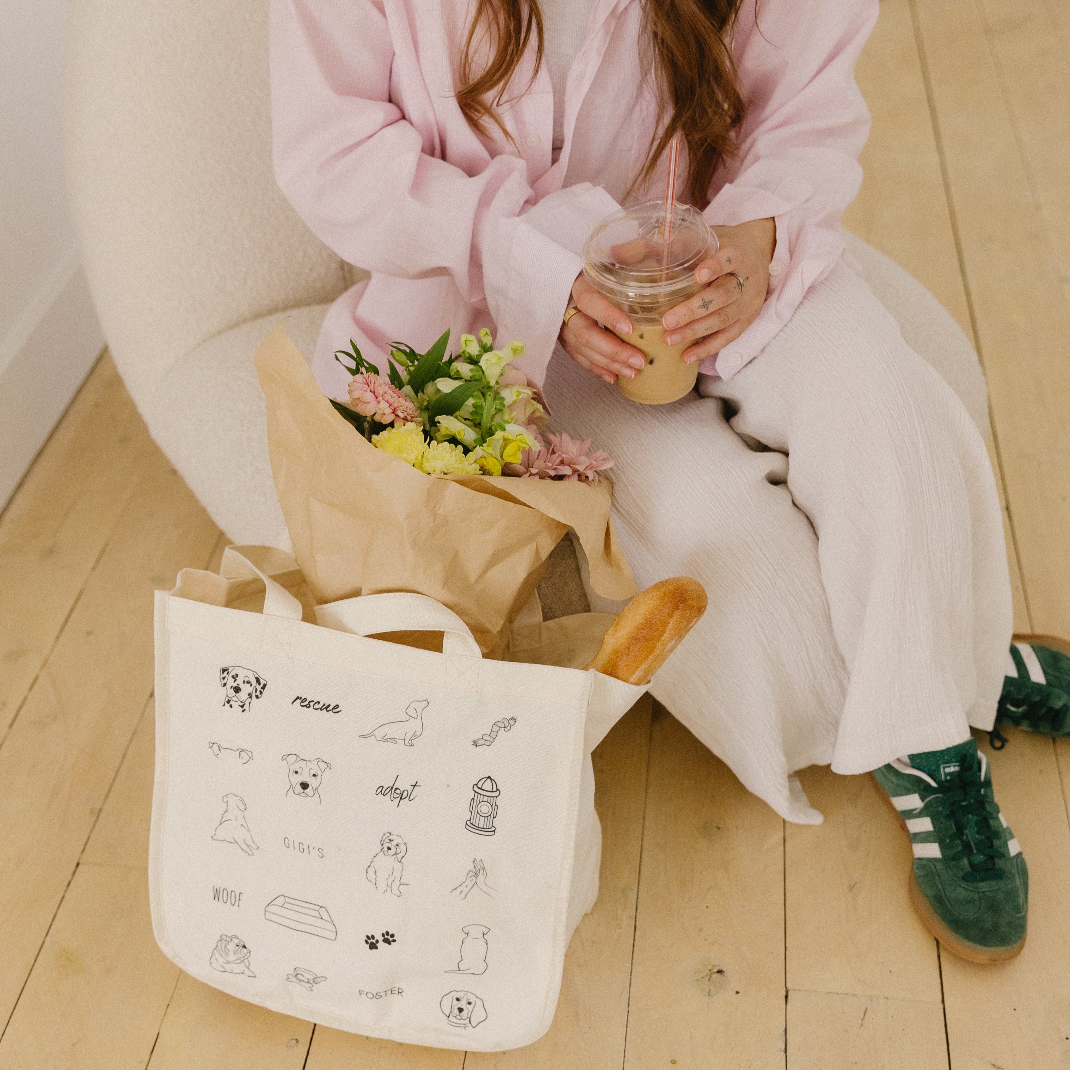 Rescue dog-themed canvas tote bag with graphics – Gigi's Pawsitive Impact