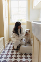 Cream Bouclé Dog Bed - (Size Small / Medium)