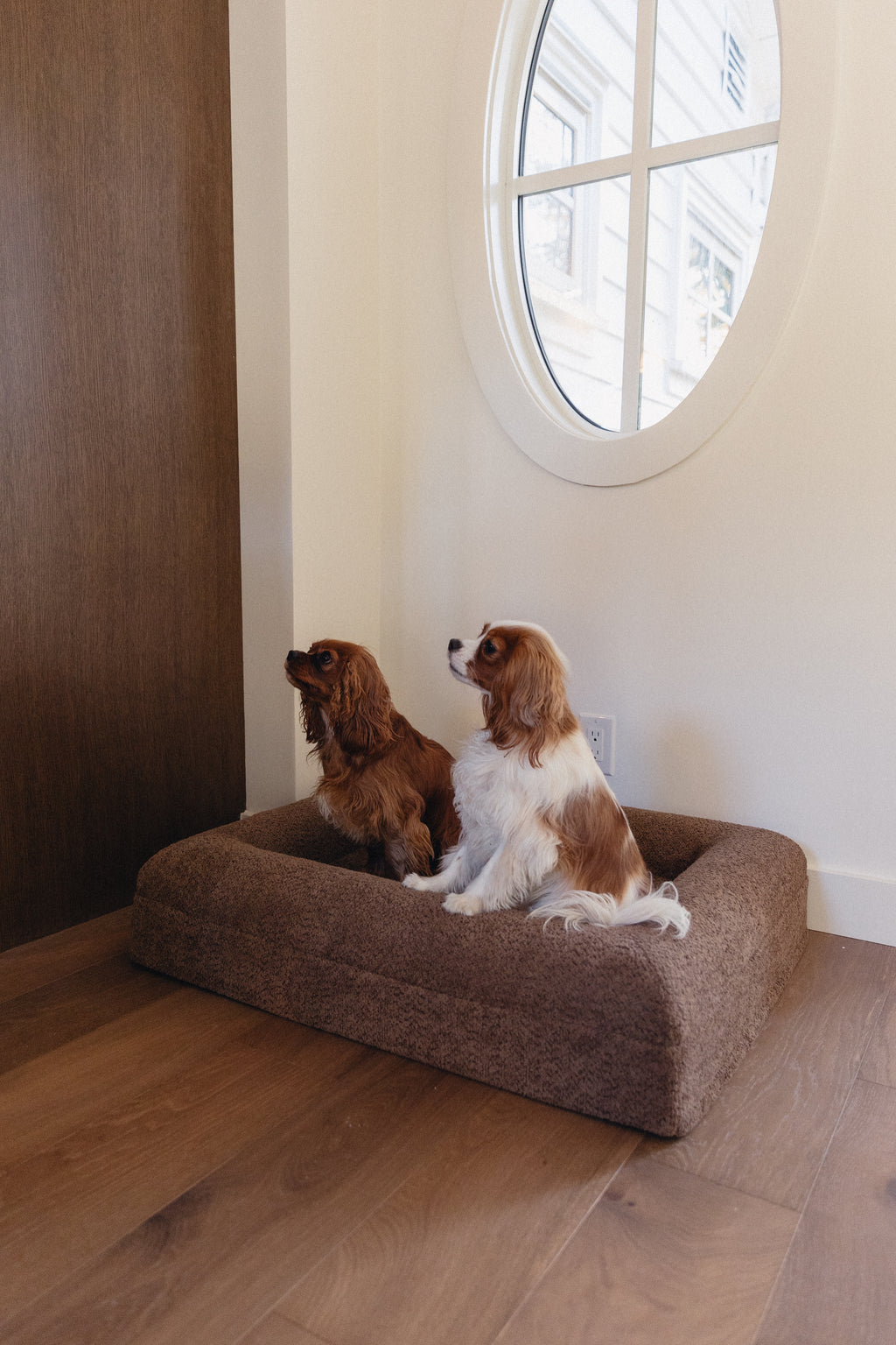 Brown Bouclé Dog Bed - (Size Small / Medium)