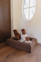 Brown Bouclé Dog Bed - (Size Small / Medium)