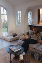 Cream Bouclé Dog Bed - (Size Medium / Large)