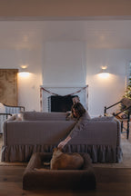 Brown Bouclé Dog Bed - (Size Small / Medium)