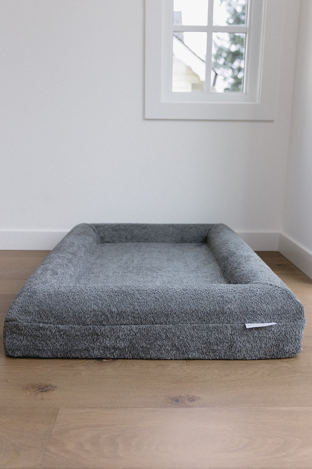 Dark Grey Bouclé Dog Bed - (Size Medium / Large)