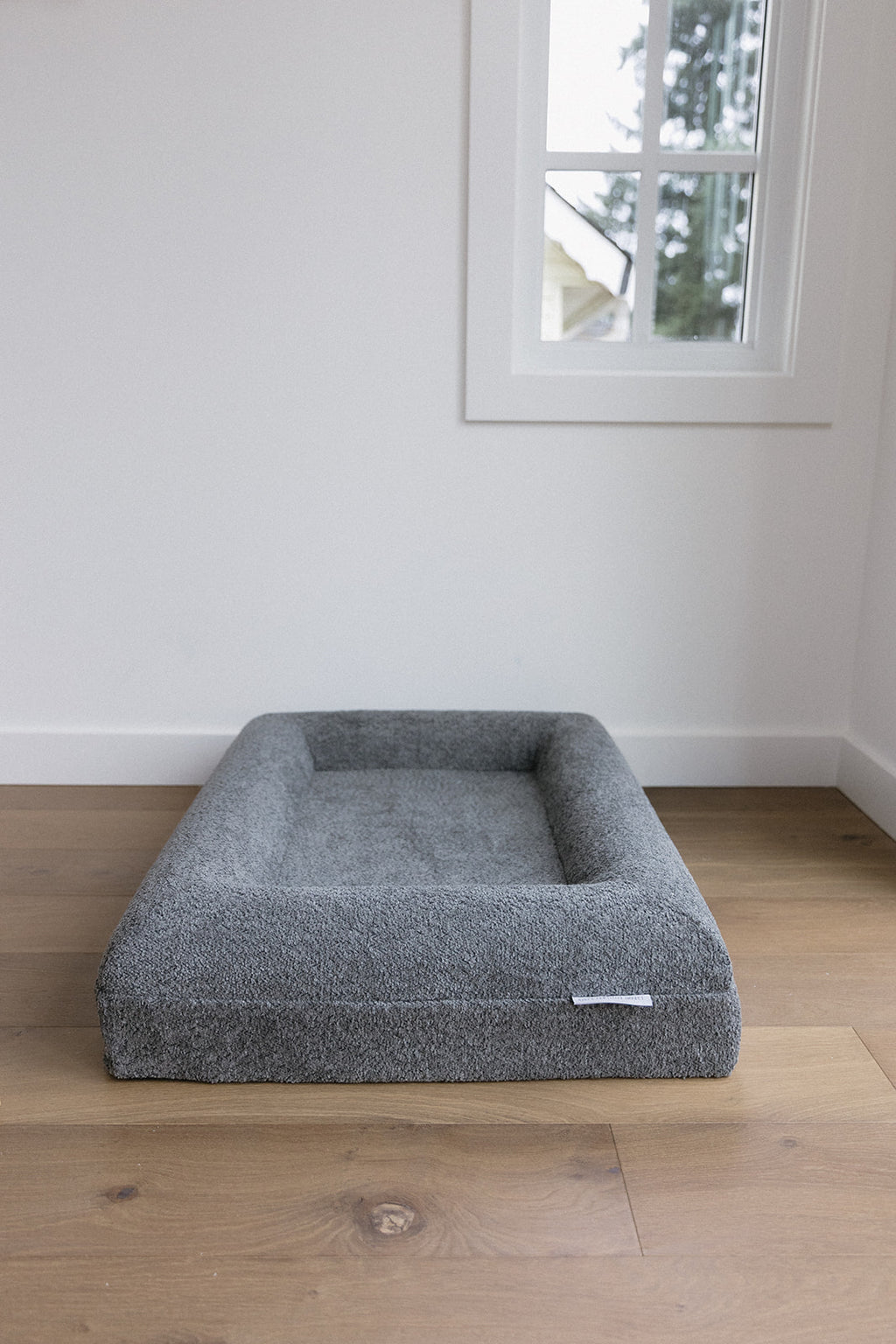 Dark Grey Bouclé Dog Bed - (Size Small / Medium)