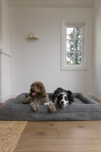 Dark Grey Bouclé Dog Bed - (Size Large / Extra Large)