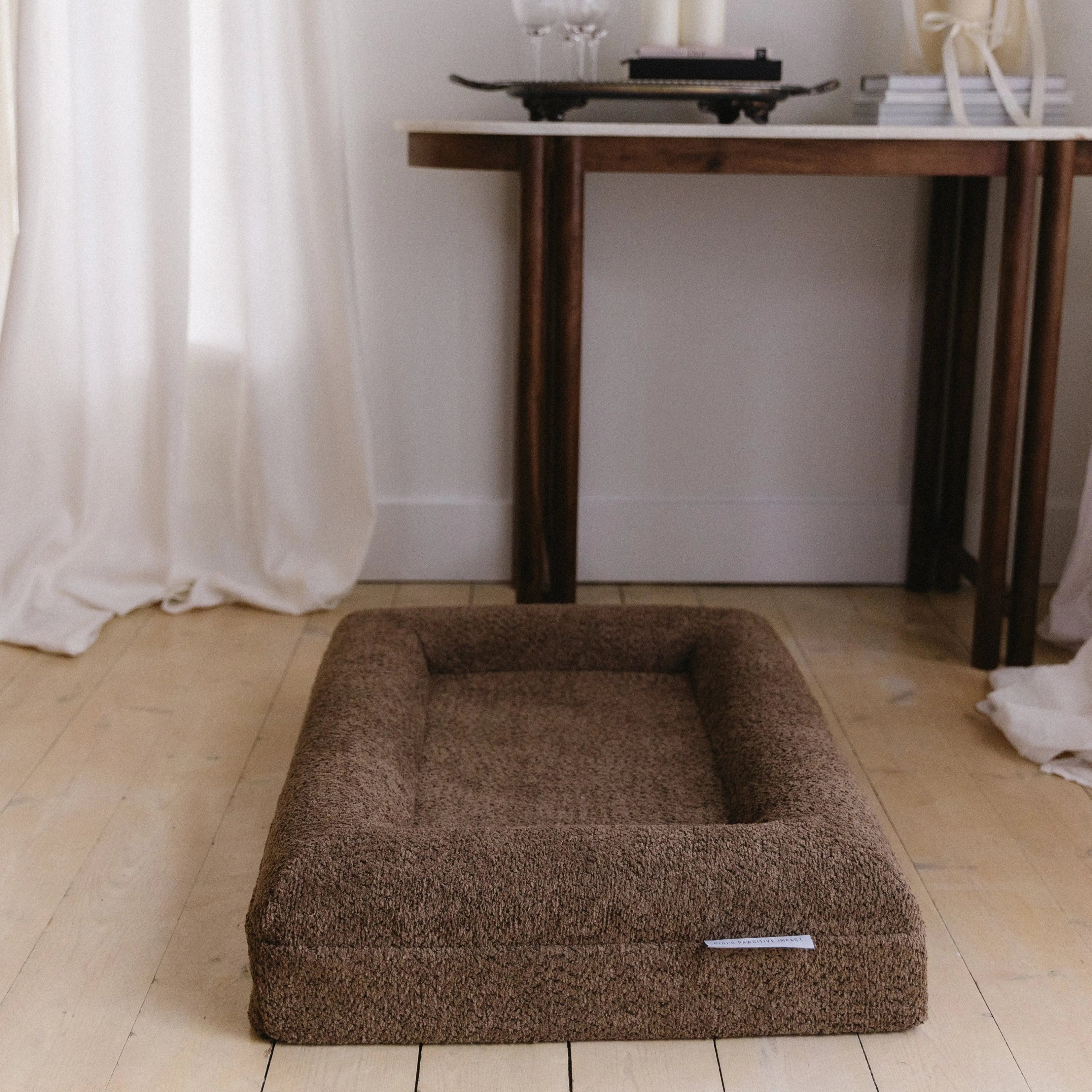 Spare cream boucle dog bed cover for small / medium size bed