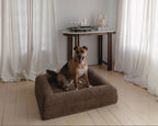Spare cream boucle dog bed cover for small / medium size bed