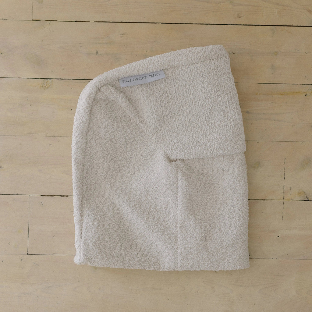 Spare cream boucle dog bed cover for extra small / small size bed